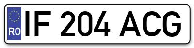 Placuta inmatriculare numar auto  IF-204-ACG, IF 204 ACG, IF204ACG