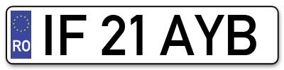 Placuta inmatriculare numar auto  IF-21-AYB, IF 21 AYB, IF21AYB