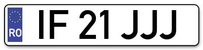 Placuta inmatriculare numar auto  IF-21-JJJ, IF 21 JJJ, IF21JJJ
