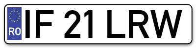 Placuta inmatriculare numar auto  IF-21-LRW, IF 21 LRW, IF21LRW