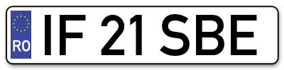 Placuta inmatriculare numar auto  IF-21-SBE, IF 21 SBE, IF21SBE