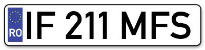 Placuta inmatriculare numar auto  IF-211-MFS, IF 211 MFS, IF211MFS