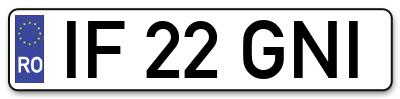 Placuta inmatriculare numar auto  IF-22-GNI, IF 22 GNI, IF22GNI