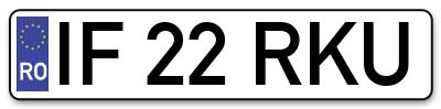 Placuta inmatriculare numar auto  IF-22-RKU, IF 22 RKU, IF22RKU