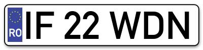 Placuta inmatriculare numar auto  IF-22-WDN, IF 22 WDN, IF22WDN
