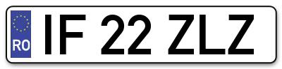 Placuta inmatriculare numar auto  IF-22-ZLZ, IF 22 ZLZ, IF22ZLZ