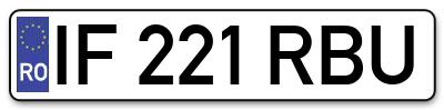 Placuta inmatriculare numar auto  IF-221-RBU, IF 221 RBU, IF221RBU