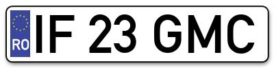 Placuta inmatriculare numar auto  IF-23-GMC, IF 23 GMC, IF23GMC