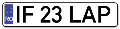 Placuta inmatriculare numar auto  IF-23-LAP, IF 23 LAP, IF23LAP