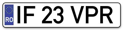 Placuta inmatriculare numar auto  IF-23-VPR, IF 23 VPR, IF23VPR