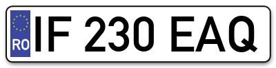 Placuta inmatriculare numar auto  IF-230-EAQ, IF 230 EAQ, IF230EAQ