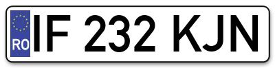Placuta inmatriculare numar auto  IF-232-KJN, IF 232 KJN, IF232KJN