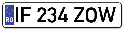 Placuta inmatriculare numar auto  IF-234-ZOW, IF 234 ZOW, IF234ZOW