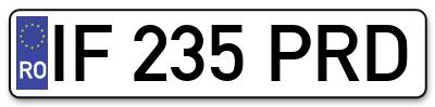 Placuta inmatriculare numar auto  IF-235-PRD, IF 235 PRD, IF235PRD