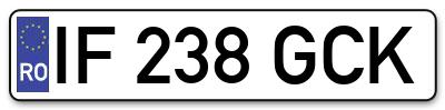 Placuta inmatriculare numar auto  IF-238-GCK, IF 238 GCK, IF238GCK