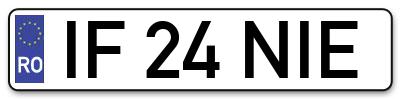 Placuta inmatriculare numar auto  IF-24-NIE, IF 24 NIE, IF24NIE