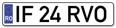 Placuta inmatriculare numar auto  IF-24-RVO, IF 24 RVO, IF24RVO