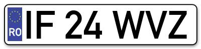 Placuta inmatriculare numar auto  IF-24-WVZ, IF 24 WVZ, IF24WVZ