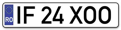 Placuta inmatriculare numar auto  IF-24-XOO, IF 24 XOO, IF24XOO