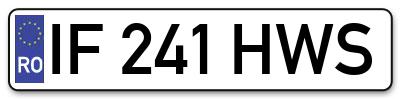 Placuta inmatriculare numar auto  IF-241-HWS, IF 241 HWS, IF241HWS