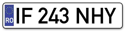 Placuta inmatriculare numar auto  IF-243-NHY, IF 243 NHY, IF243NHY