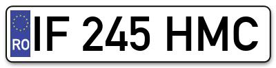 Placuta inmatriculare numar auto  IF-245-HMC, IF 245 HMC, IF245HMC
