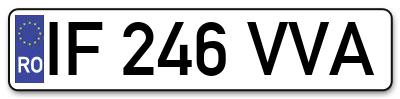 Placuta inmatriculare numar auto  IF-246-VVA, IF 246 VVA, IF246VVA