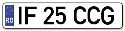 Placuta inmatriculare numar auto  IF-25-CCG, IF 25 CCG, IF25CCG
