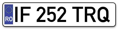 Placuta inmatriculare numar auto  IF-252-TRQ, IF 252 TRQ, IF252TRQ