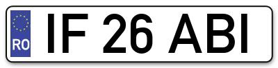Placuta inmatriculare numar auto  IF-26-ABI, IF 26 ABI, IF26ABI