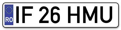Placuta inmatriculare numar auto  IF-26-HMU, IF 26 HMU, IF26HMU