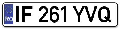 Placuta inmatriculare numar auto  IF-261-YVQ, IF 261 YVQ, IF261YVQ
