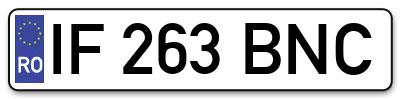 Placuta inmatriculare numar auto  IF-263-BNC, IF 263 BNC, IF263BNC