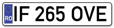 Placuta inmatriculare numar auto  IF-265-OVE, IF 265 OVE, IF265OVE