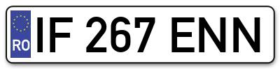 Placuta inmatriculare numar auto  IF-267-ENN, IF 267 ENN, IF267ENN