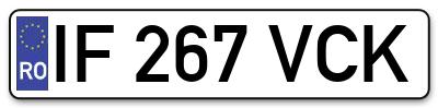Placuta inmatriculare numar auto  IF-267-VCK, IF 267 VCK, IF267VCK