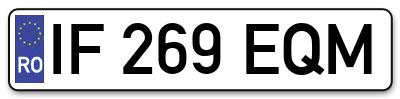 Placuta inmatriculare numar auto  IF-269-EQM, IF 269 EQM, IF269EQM