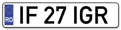 Placuta inmatriculare numar auto  IF-27-IGR, IF 27 IGR, IF27IGR