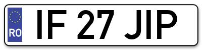 Placuta inmatriculare numar auto  IF-27-JIP, IF 27 JIP, IF27JIP