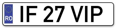 Placuta inmatriculare numar auto  IF-27-VIP, IF 27 VIP, IF27VIP