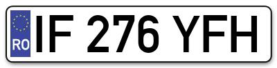 Placuta inmatriculare numar auto  IF-276-YFH, IF 276 YFH, IF276YFH