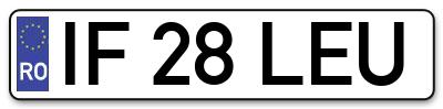 Placuta inmatriculare numar auto  IF-28-LEU, IF 28 LEU, IF28LEU