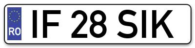 Placuta inmatriculare numar auto  IF-28-SIK, IF 28 SIK, IF28SIK