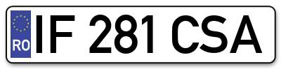 Placuta inmatriculare numar auto  IF-281-CSA, IF 281 CSA, IF281CSA