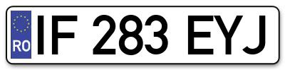 Placuta inmatriculare numar auto  IF-283-EYJ, IF 283 EYJ, IF283EYJ