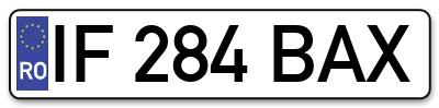 Placuta inmatriculare numar auto  IF-284-BAX, IF 284 BAX, IF284BAX