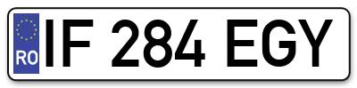 Placuta inmatriculare numar auto  IF-284-EGY, IF 284 EGY, IF284EGY