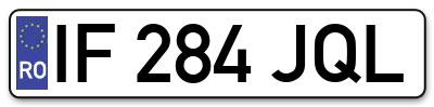 Placuta inmatriculare numar auto  IF-284-JQL, IF 284 JQL, IF284JQL