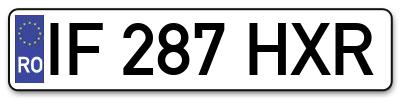 Placuta inmatriculare numar auto  IF-287-HXR, IF 287 HXR, IF287HXR