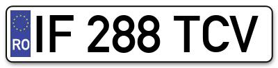Placuta inmatriculare numar auto  IF-288-TCV, IF 288 TCV, IF288TCV